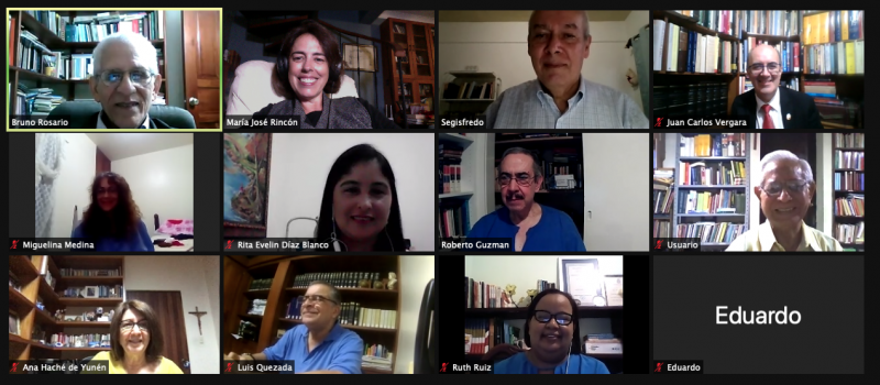 El equipo del Instituto Guzmán Ariza de Lexicografía  en sesión virtual de la Academia Dominicana de la Lengua